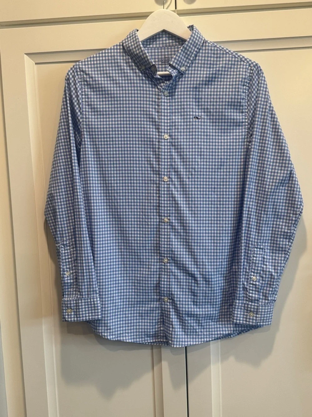 Vineyard Vines Performance Blue Gingham Button Down Shirt